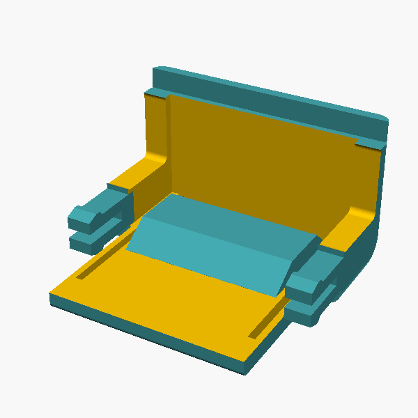 OpenSCAD render of Anti-rotation clip latch (piece 2 of 2)