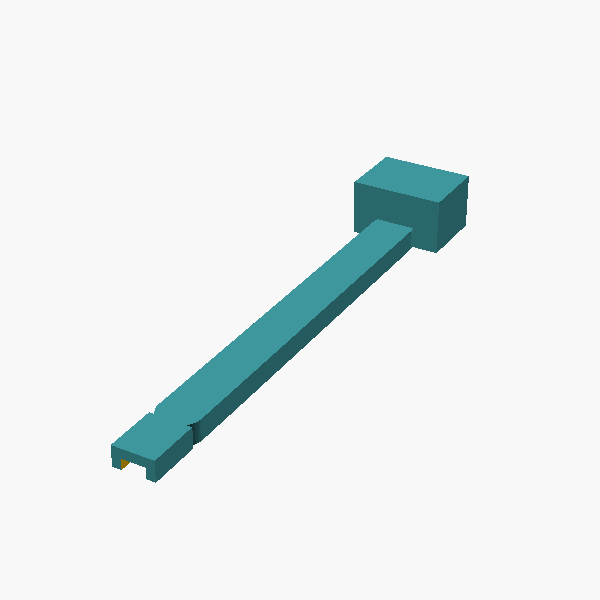OpenSCAD render of Tail hook (obsolete)