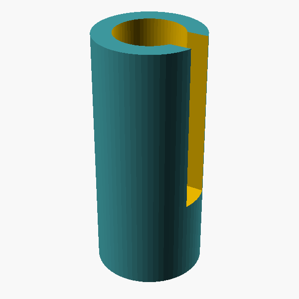 OpenSCAD render of TPU sleeve coupler (secondary concept)