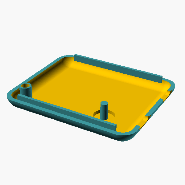 OpenSCAD render of Controller box lid, version B