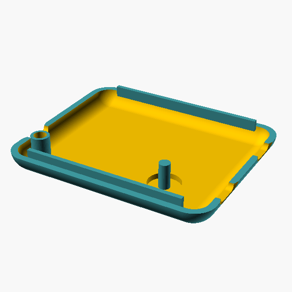 OpenSCAD render of Controller box lid, version C