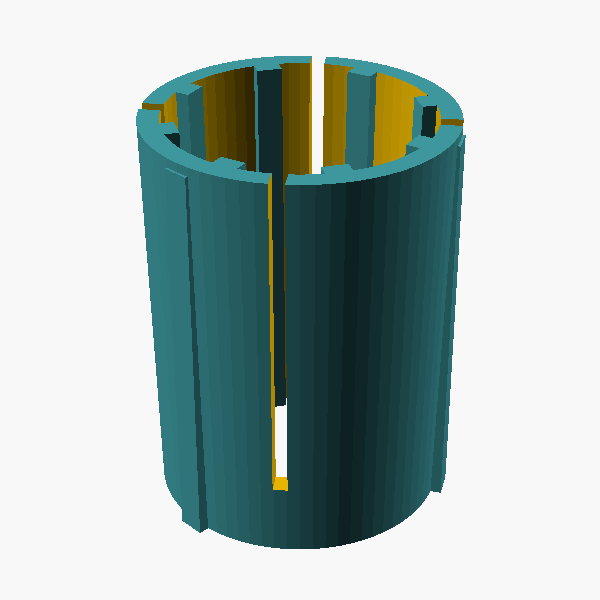 OpenSCAD render of TPU liner