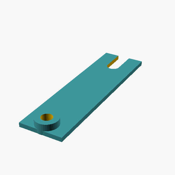 OpenSCAD render of No-holes clip (secondary concept)