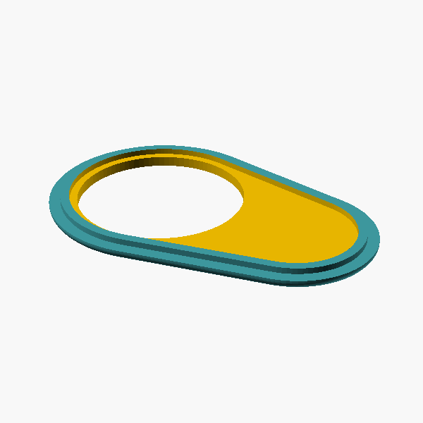 OpenSCAD render of Offset gear drive: cover lid
